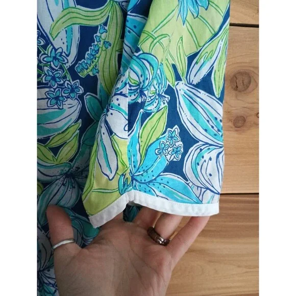 Lilly Pulitzer Tiger Lilly Tunic Mini Kaftan Dress Medium Swim Cover Up - Picture 4 of 7